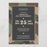 Retirement Party Military Woodland Camouflage Invitation