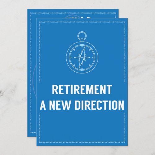 Retirement Party Modern Bold Compass Direction Invitation