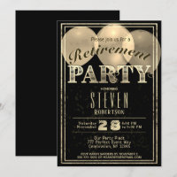 Retirement Party | Modern Gold Festive Invitation