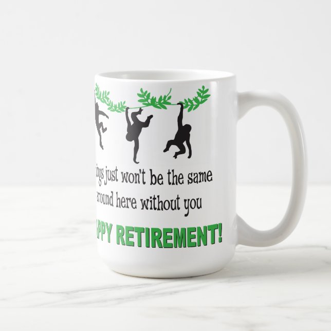 Retirement Party Monkeys Funny Mug (Right)