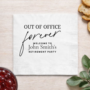 Retirement Party Napkins Out of Office Forever