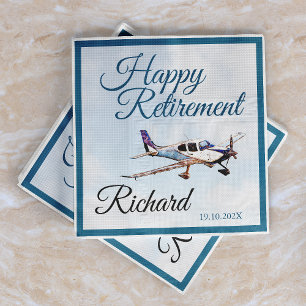 Retirement Party Napkins with Airplane Design 2