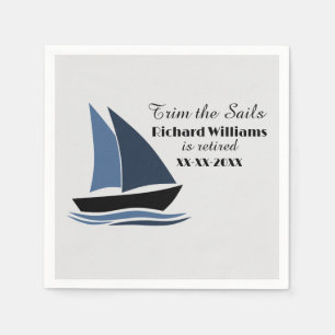 Retirement Party Nautical Sailing Theme Modern  Napkins