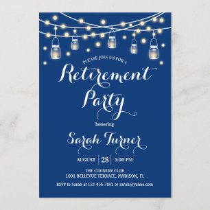 Retirement Party - Navy Blue Invitation