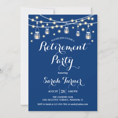 Retirement Party _ Navy Blue Invitation