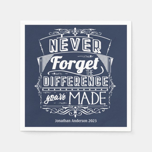 Retirement Party Never Forget Napkins (Front)