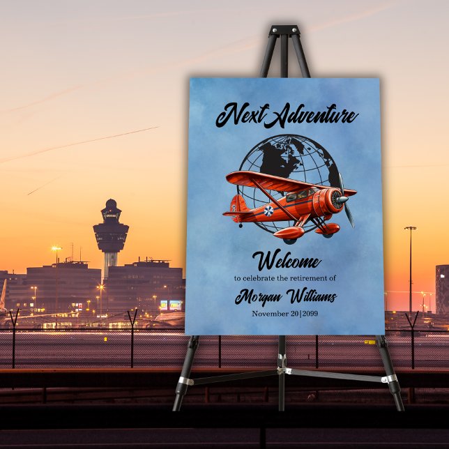 Retirement Party Next Adventure Travel Plane  Foam Board (Creator Uploaded)