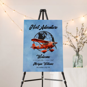 Retirement Party Next Adventure Travel Plane Foam Board
