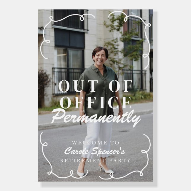 Retirement Party Out of Office Sign (Front)