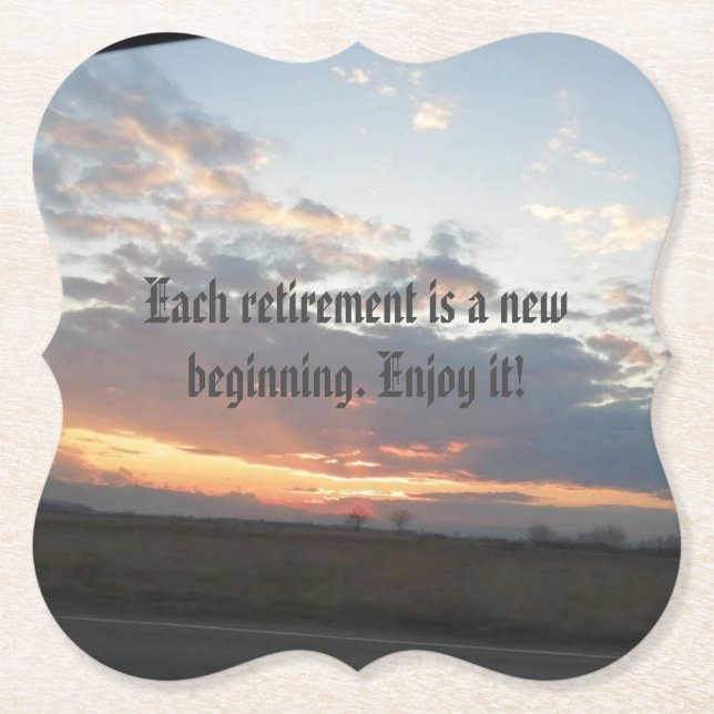 retirement party  paper coaster (Front)