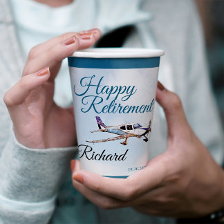 Retirement Party Paper cup with Airplane Design 2