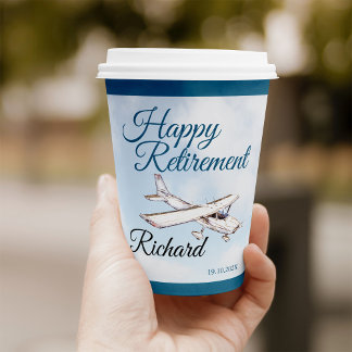 Retirement Party Paper cup with Airplane Design 3