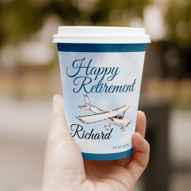 Retirement Party Paper cup with Airplane Design 3 (Creator Uploaded)