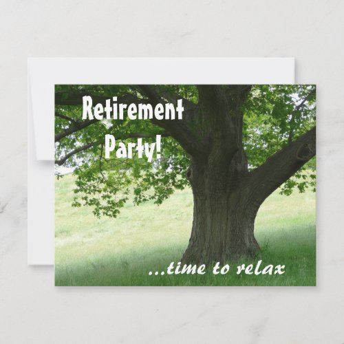 Retirement Party-Peaceful Tree/with Quote Personalized Announcements