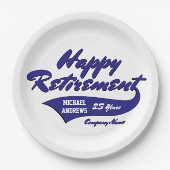 Retirement Party Personalize  Paper Plates by WRAPPED_TOO_TIGHT at Zazzle