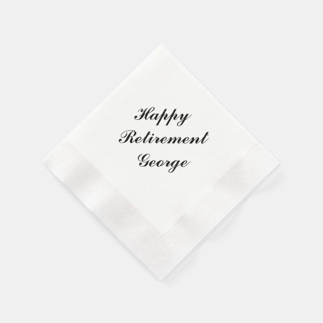 "Retirement Party" Personalized Napkins (Corner)