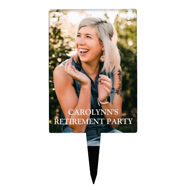 Retirement Party Photo Cake Topper (Front)
