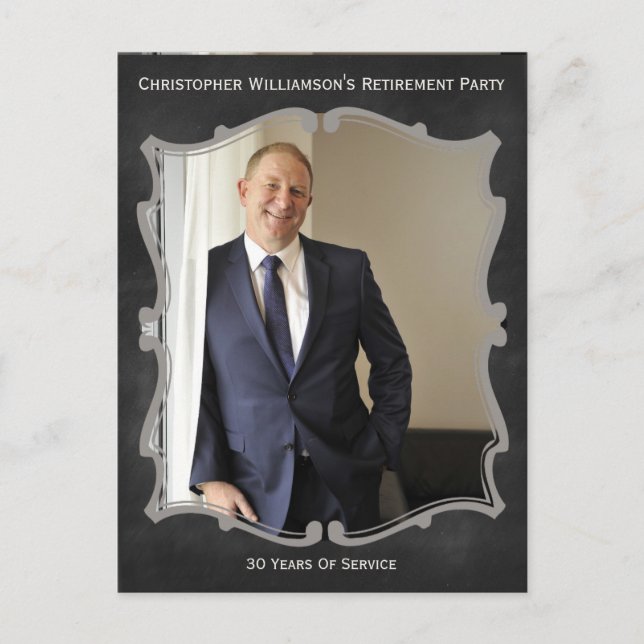 Retirement Party Photo Card Vintage Invitation (Front)