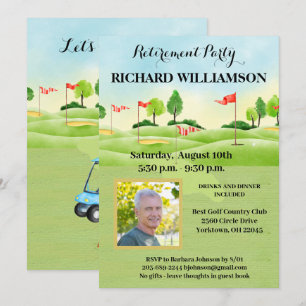 Retirement Party Photo Golf Party Invitation