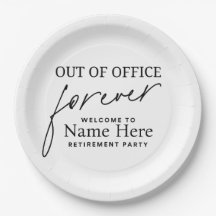 Retirement Party Plates | Out of Office Forever 