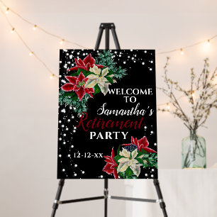 Retirement Party Poinsettia Floral Welcome Foam Board