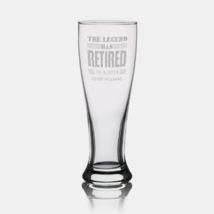 Retirement Party Police Keepsake Personalized Pilsner Glass