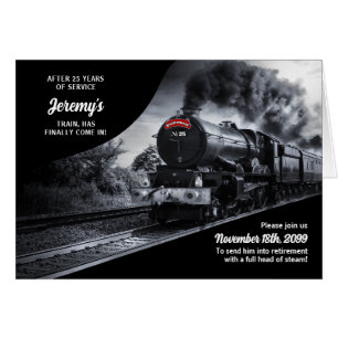 Retirement Party Railroad Train Theme 25 Years Cards