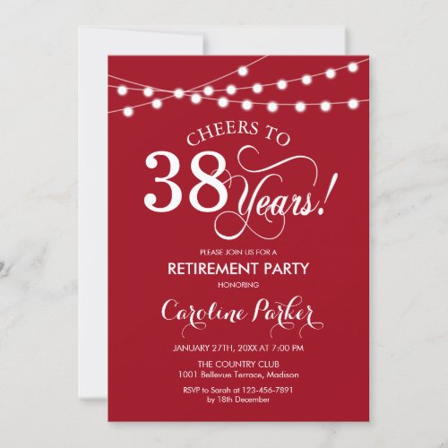 Retirement Party _ Red White Invitation
