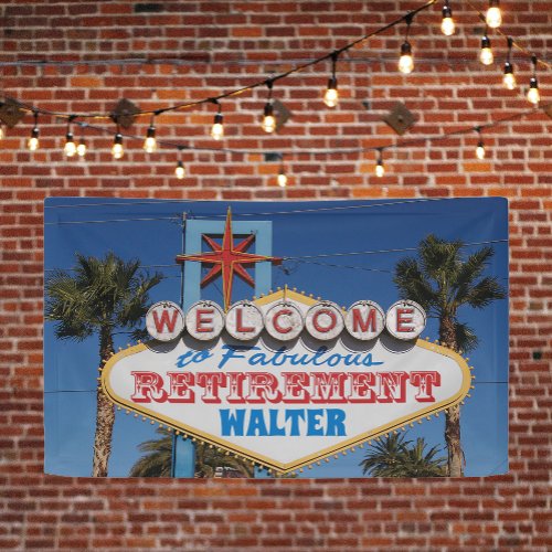 Retirement party retro Welcome to Vegas sign