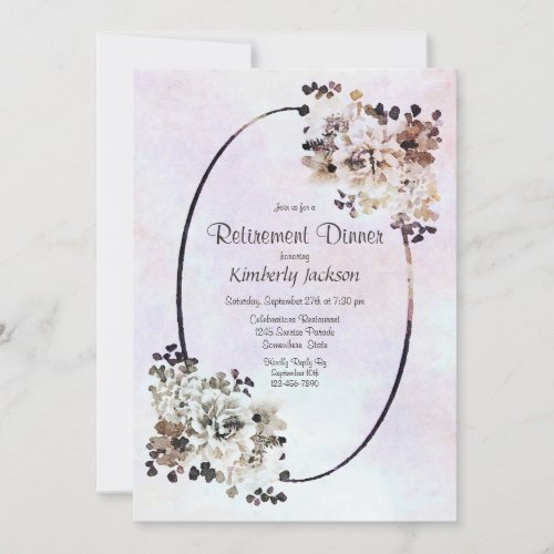 Retirement Party Rustic Country Floral Dinner Invitation