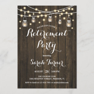 Retirement Party - Rustic Wood Invitation
