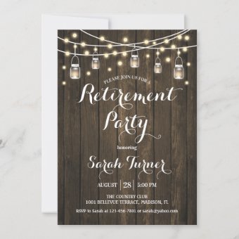 Retirement Party - Rustic Wood Invitation | Zazzle