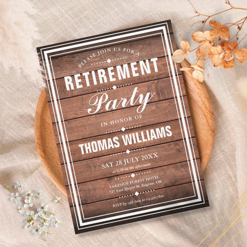 Retirement Party Rustic Wood Panels