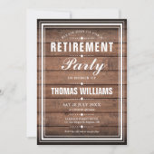 Retirement Party Rustic Wood Panels Invitation 