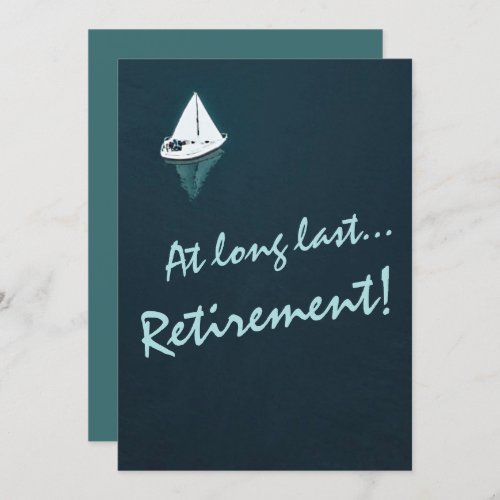 Retirement Party _ Sailboat on Tranquil Waters _ Invitation
