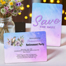 Retirement Party Save The Date Hummingbird