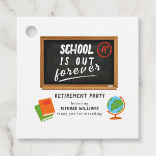 Retirement Party School Teacher Blackboard Favor Tags