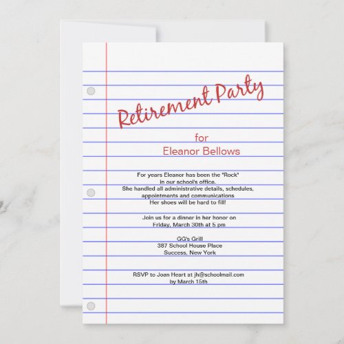 Retirement Party School Theme
