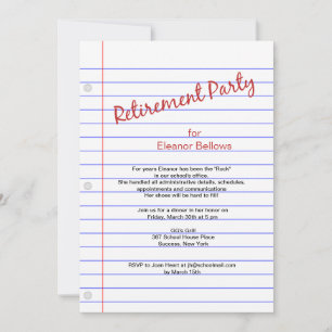 Retirement Party School Theme Invitation