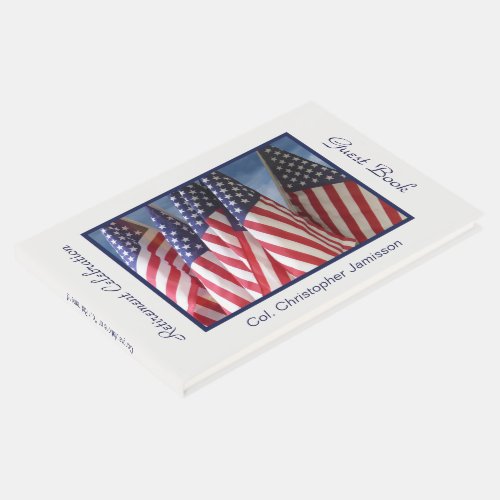 Retirement Party Sign_In Book American Flags Guest Book