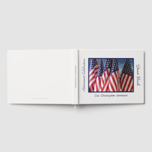Retirement Party Sign-In Book, American Flags Guest Book