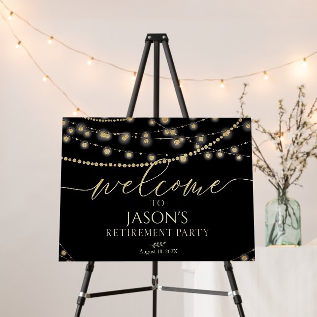Retirement Party Sign, retirement welcome sign (In Situ (Stand))