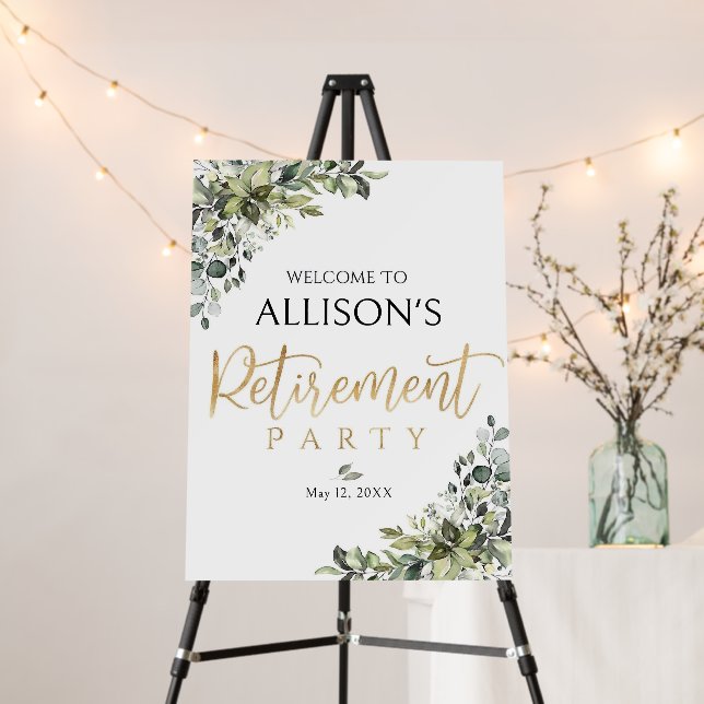 Retirement Party Sign, retirement welcome sign, Re Foam Board (In Situ (Stand))