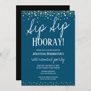 Retirement Party Sip Sip Hooray Invitation