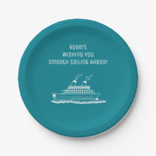 Retirement Party Smooth Sailing Cruising Paper Plates
