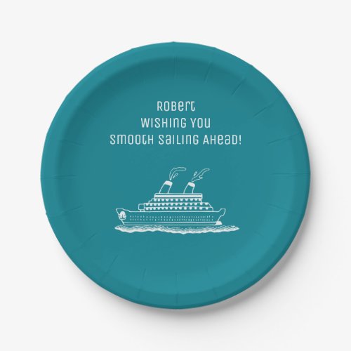 Retirement Party Smooth Sailing Cruising Paper Plates