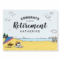 Retirement Party | Snoopy & Woodstock on the Beach Foam Board