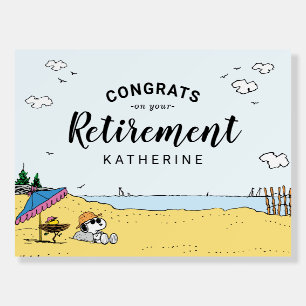 Retirement Party   Snoopy & Woodstock on the Beach Foam Board
