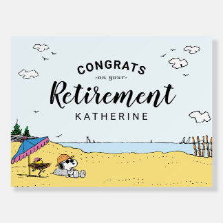 Retirement Party | Snoopy & Woodstock on the Beach Foam Board
