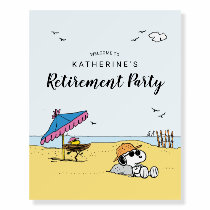Retirement Party | Snoopy & Woodstock on the Beach Foam Board